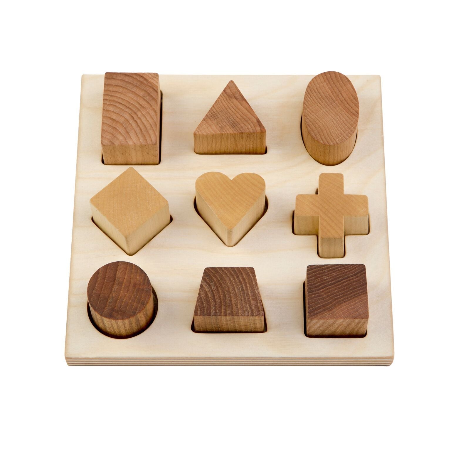 Puzzle con forme ad incastro in legno naturale