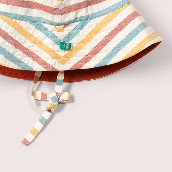 Cappello da sole reversibile a righe Little Green Radicals