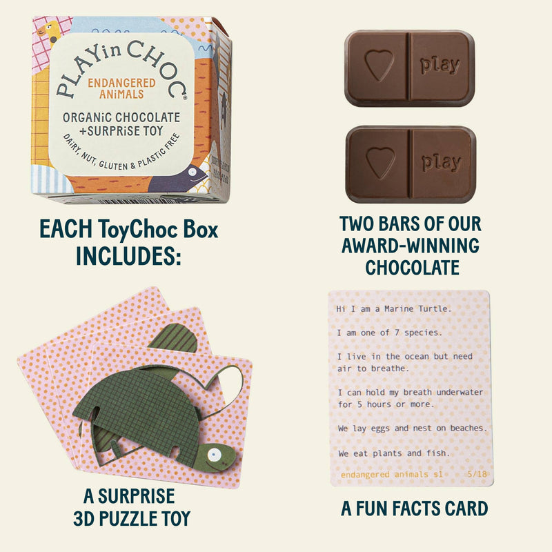 Toy Choc Box®ANIMALI IN VIA DI ESTINZIONE PLAYin CHOC