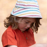 Cappello da sole reversibile a righe Little Green Radicals