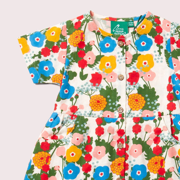 Abito a maniche corte con bottoni Flora e Fauna Little Green Radicals