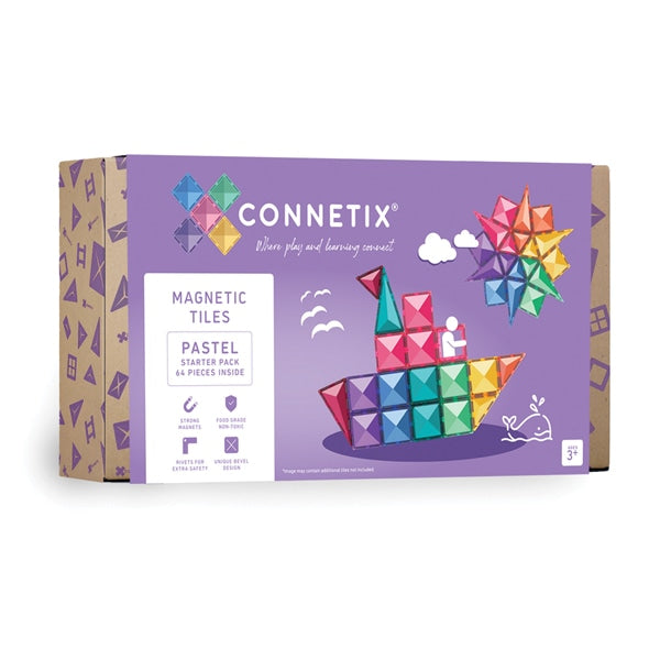 Pastel Starter Pack 64 pezzi - Tessere magnetiche Connetix