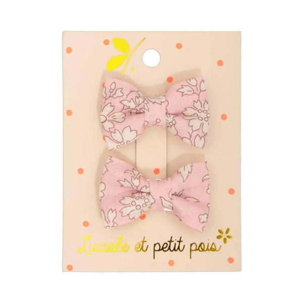 Mini clip a farfalla - Liberty Capel rosa Luciole et Petit Pois