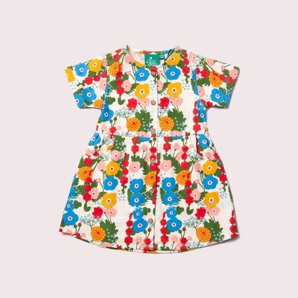 Abito a maniche corte con bottoni Flora e Fauna Little Green Radicals