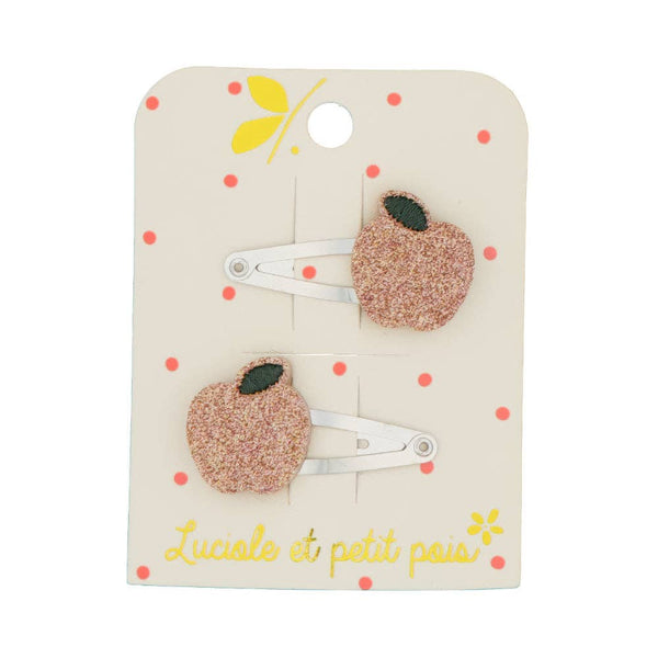 Mini fermagli per capelli con mele rosa Luciole et Petit Pois