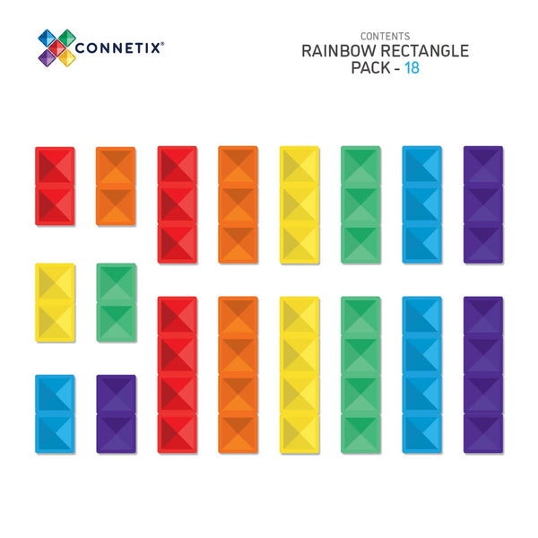 Rainbow Rectangle Pack 18 pezzi - Tessere magnetiche Connetix