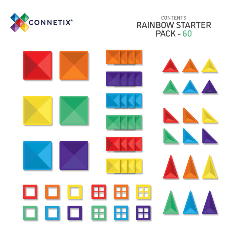 Rainbow Starter Pack 60 pezzi - Tessere magnetiche Connetix