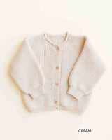 Cardigan con bottoni in lana merinos Inga - Hvid hvid