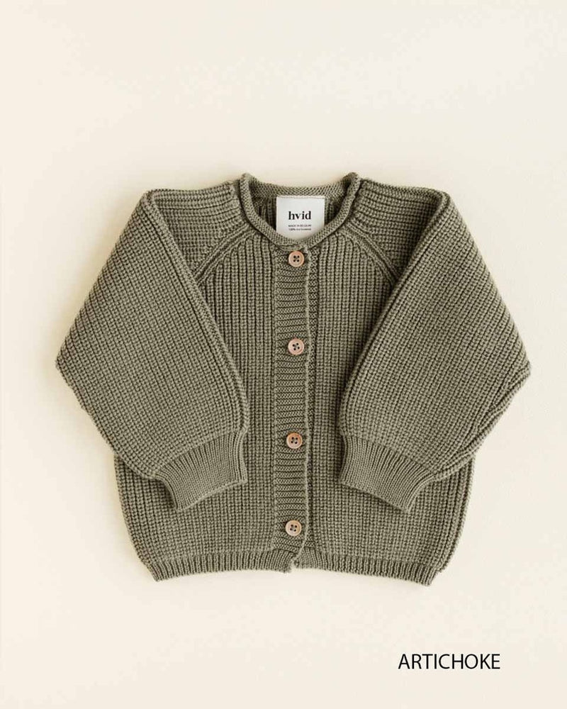 Cardigan con bottoni in lana merinos Inga - Hvid hvid