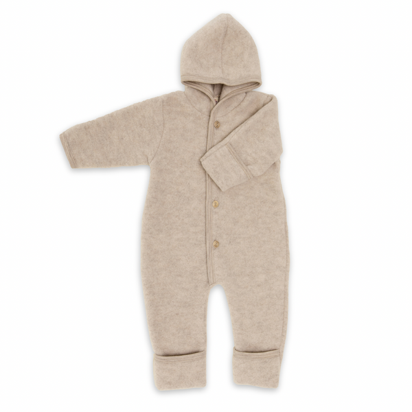 Tuta in pile 100% lana merino Engel con zip Engel