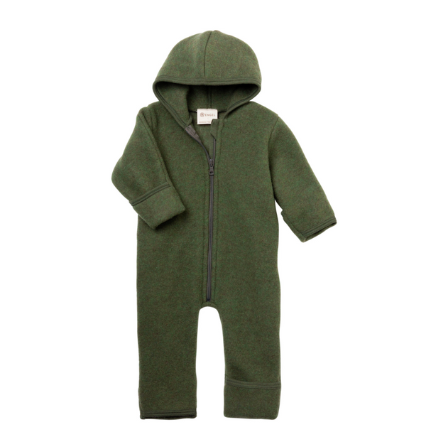 Tuta in pile 100% lana merino Engel con zip Engel