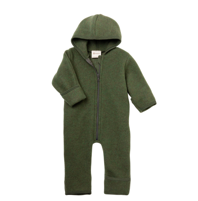 Tuta in pile 100% lana merino Engel con zip Engel