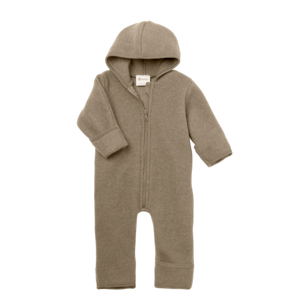 Tuta in pile 100% lana merino Engel con zip Engel