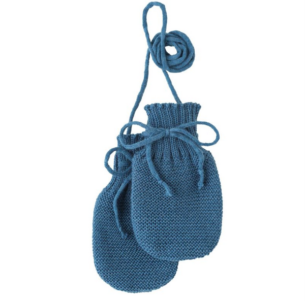 Guantini in maglia di lana Disana - Dove Blue Disana