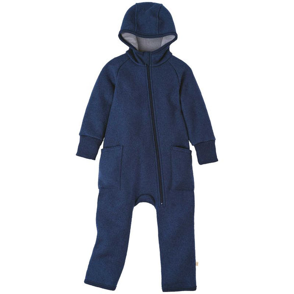 Tuta in lana cotta Disana con Zip - Indigo Disana