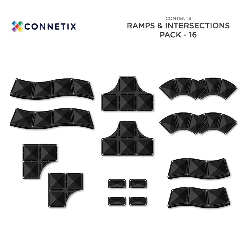 NUovo Ramps and intersections 16 pezzi - Tessere magnetiche Connetix