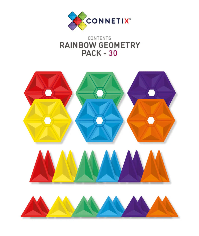 Geometry pack da 30 pezzi - Tessere magnetiche Connetix