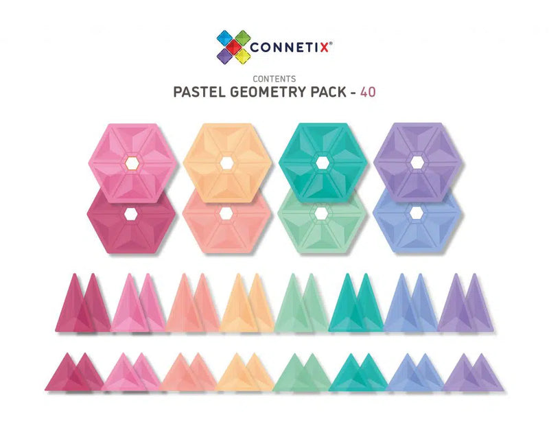 Geometry pack da 40 pezzi Pastello - Tessere magnetiche Connetix