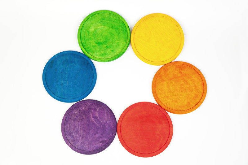 Set 6 vassoi da gioco nei colori dell'arcobaleno Grapat