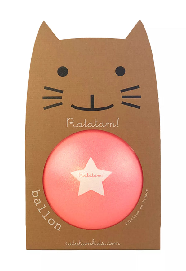 Pallone con brillantini 22 cm  - Rosa fluo Ratatam