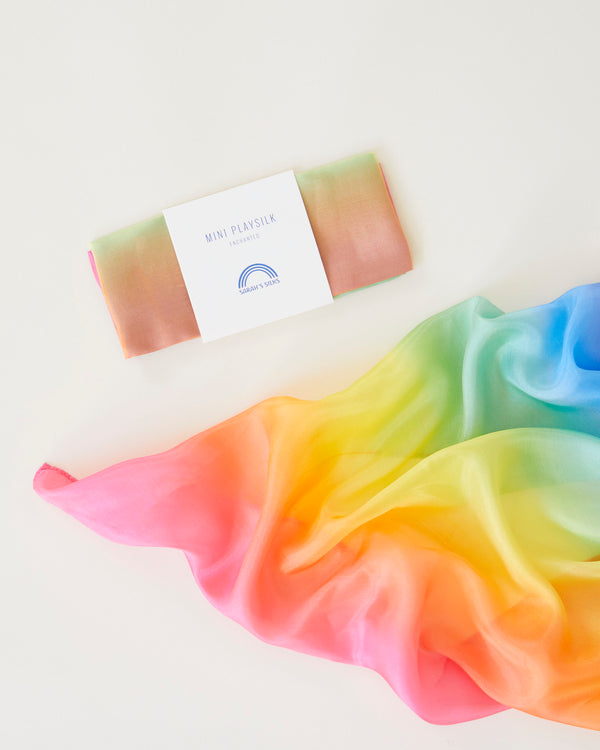 Mini Playsilk Telo in seta - Rainbow Sarah's Silk