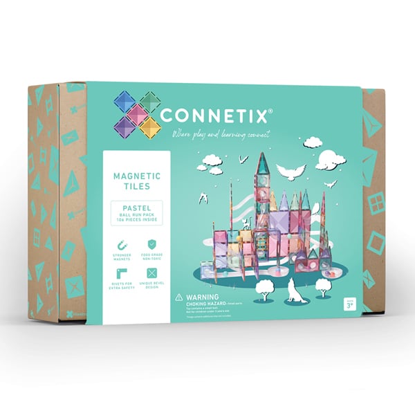 Pista per biglie pack da 106 pezzi Pastello - Ball run Connetix