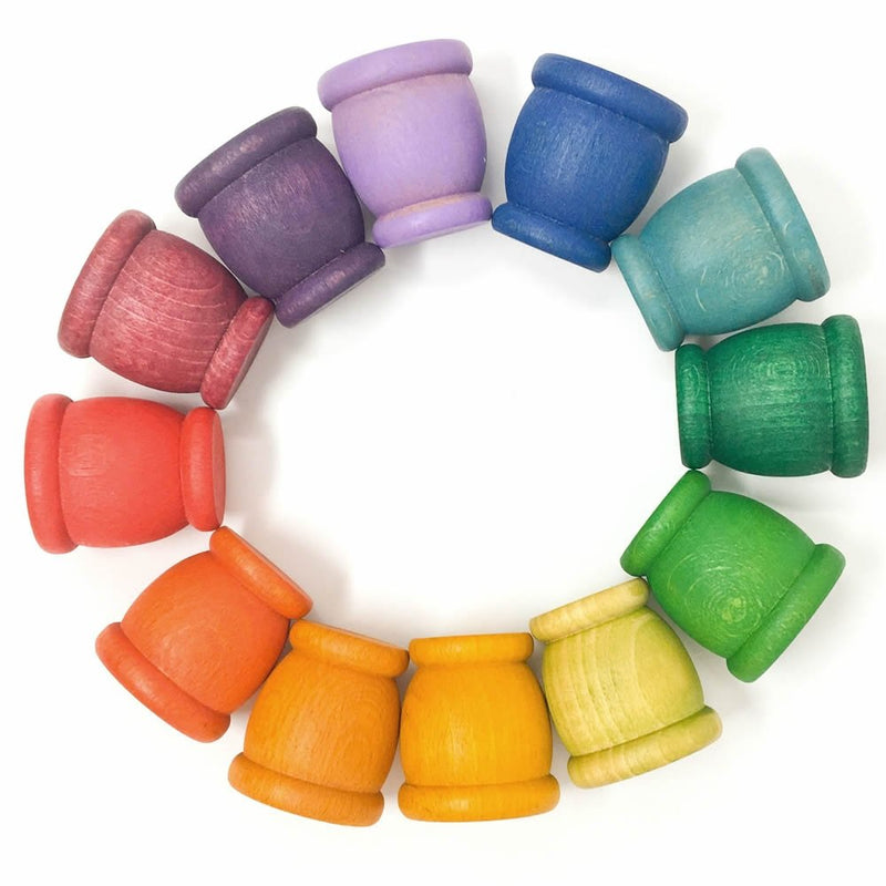 Portauovo in legno colorato 12 pezzi Grapat