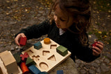 Puzzle con forme ad incastro in legno colorato Wooden Story